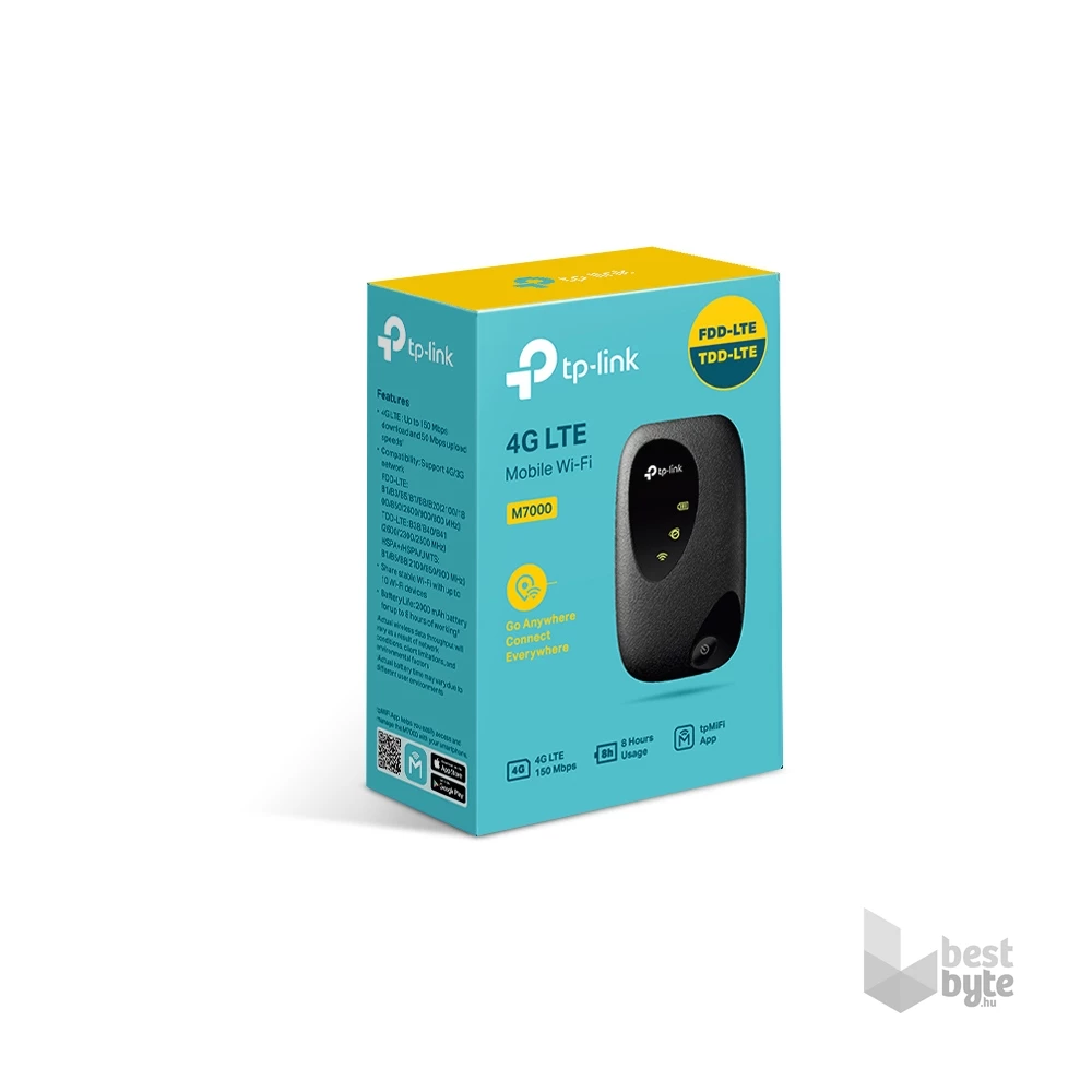 TP-Link M7000 4G LTE 150Mbps hordozható Mobil Wi-Fi router