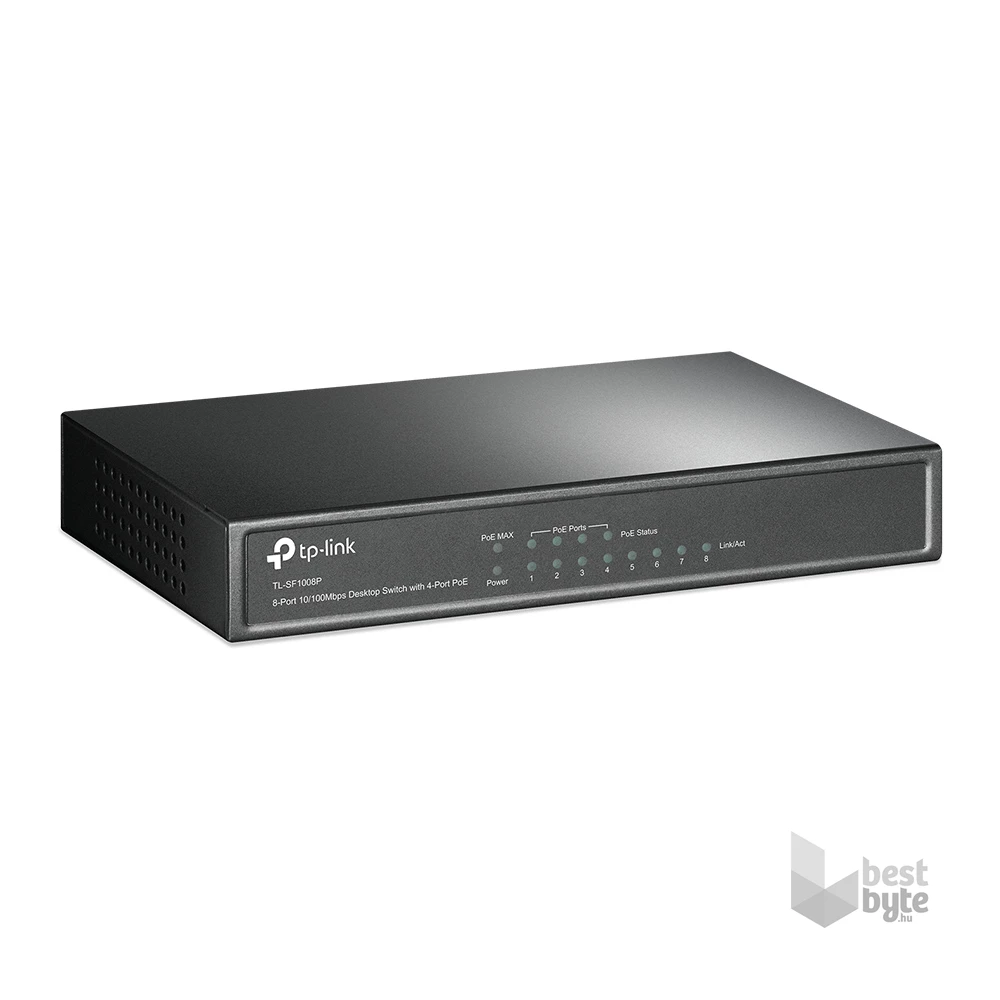 TP-Link TL-SF1008P 8port 10/100Mbps LAN 4xPOE nem menedzselhető asztali Switch