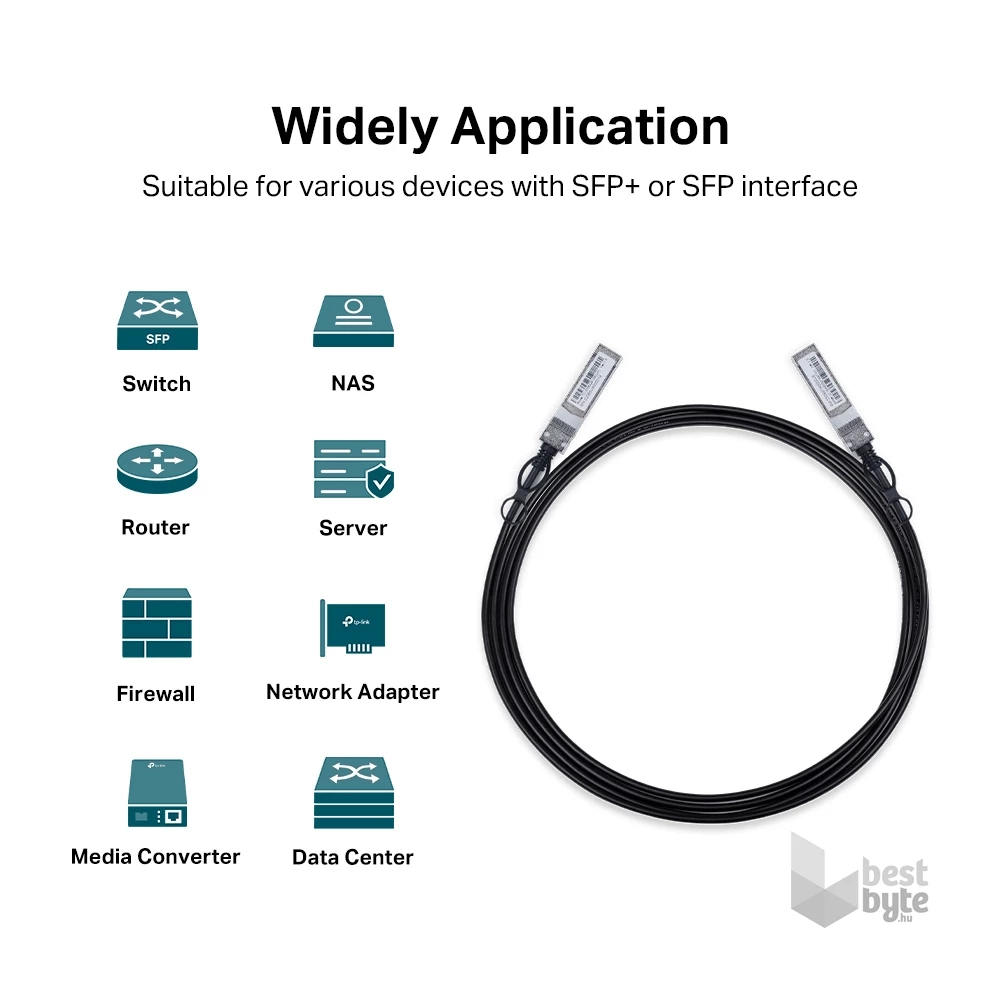 TP-Link TL-SM5220-3M 3 méter 10G SFP+ Direct Attach Kábel