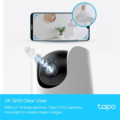 TP-Link Tapo C225 otthoni fehér AI biztonsági Wi-Fi kamera