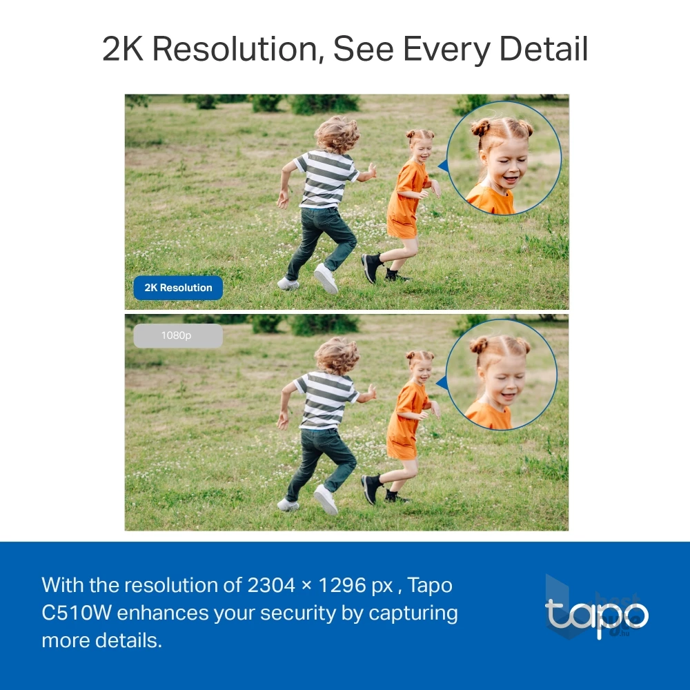 TP-Link Tapo C510W 2K 3MP IP65 Night Vision fehér kültéri biztonsági Wi-Fi kamera