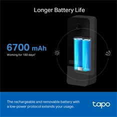 TP-Link Tapo D230S1 akkumulátorral működő kamerás ajtócsengő hubbal -R