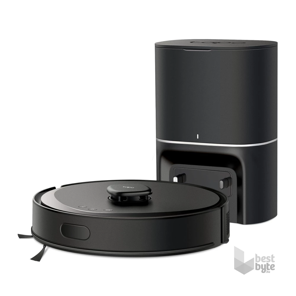 TP-Link Tapo RV30 Max Plus fekete robotporszívó és felmosó automata töltő, üritő dokkolóval - R