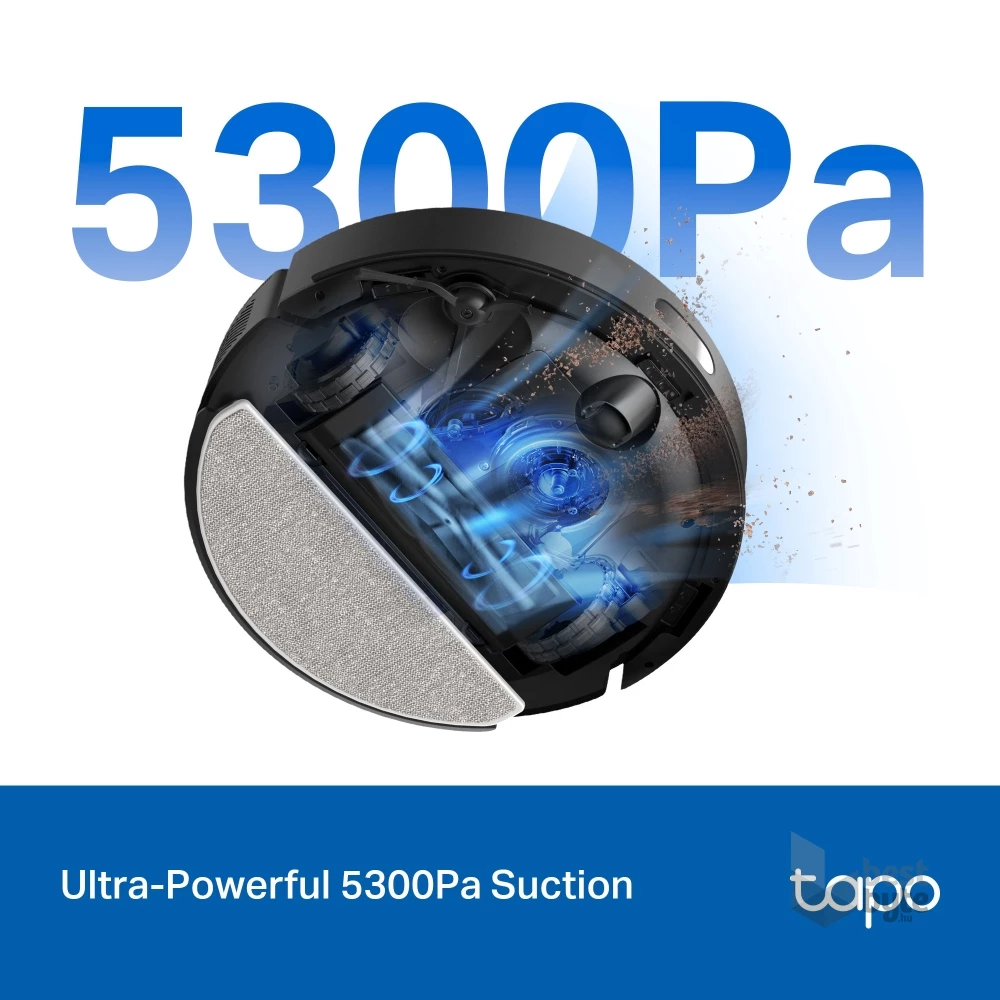 TP-Link Tapo RV30 Max Plus fekete robotporszívó és felmosó automata töltő, üritő dokkolóval - R