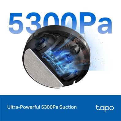 TP-Link Tapo RV30 Max Plus fekete robotporszívó és felmosó automata töltő, üritő dokkolóval - R