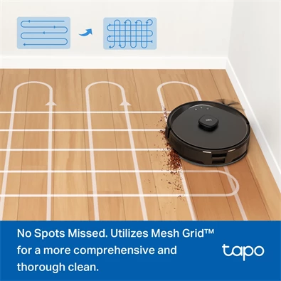 TP-Link Tapo RV30 Max Plus fekete robotporszívó és felmosó automata töltő, üritő dokkolóval - R