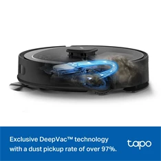 TP-Link Tapo RV30 Max Plus fekete robotporszívó és felmosó automata töltő, üritő dokkolóval - R