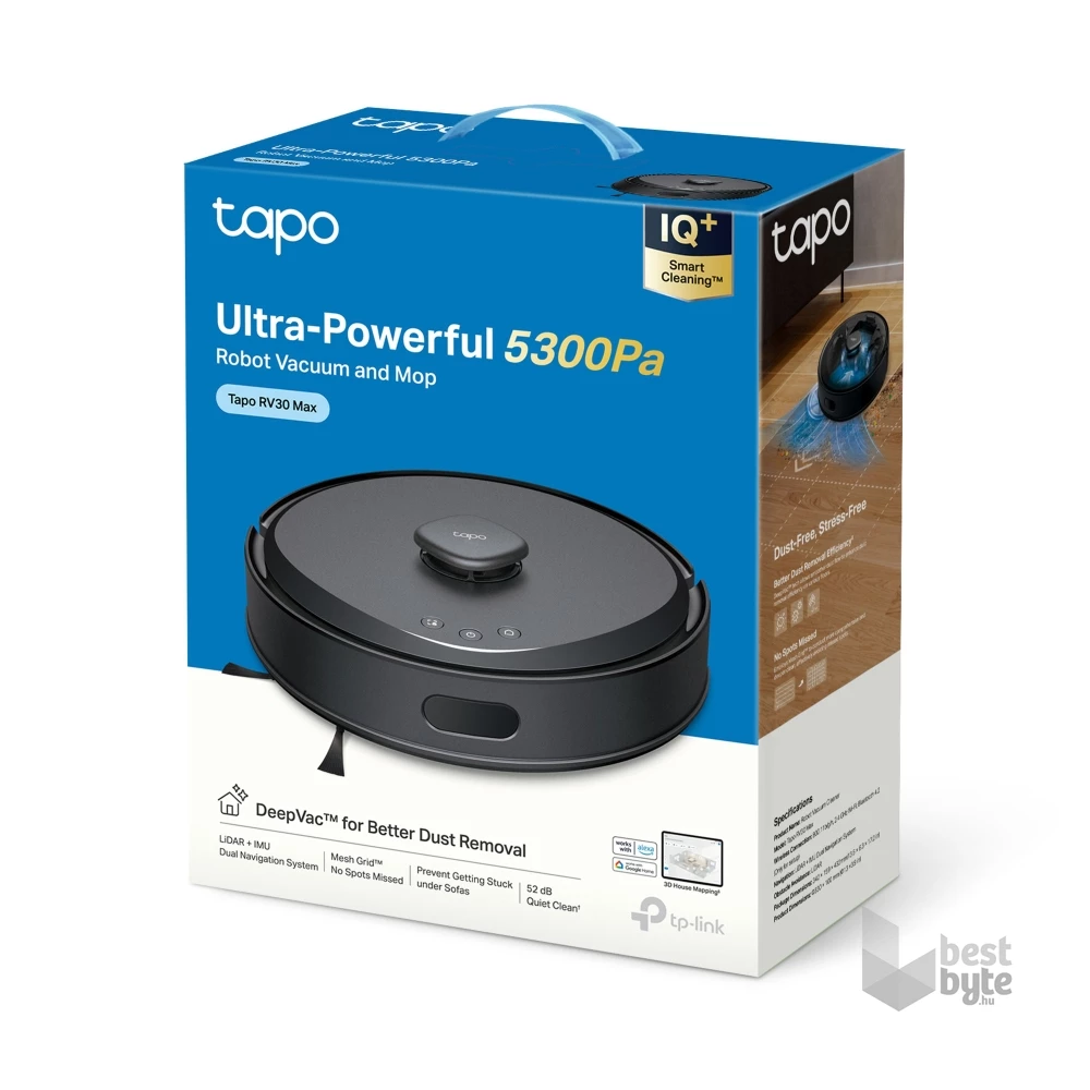TP-Link Tapo RV30 Max fekete robotporszívó és felmosó - R
