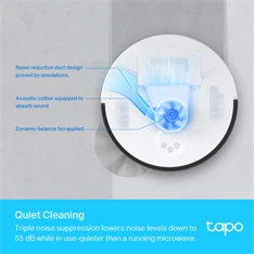 TP-Link Tapo RV30 Plus LiDAR navigációs robotporszívó és felmosó intelligens automatikus ürítő dokkolóval