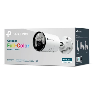 TP-Link VIGI InSight S345(4mm) /Kültéri/4MP/4mm/IR/LED30m/FullColor/Smart/fém ház/ Duál megvilágítású IP csőkamera