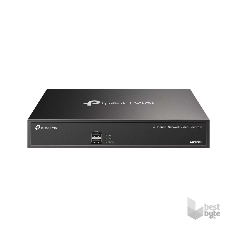 TP-Link VIGI NVR1004H /4 csatorna/H265+/80Mbps rögzítés/1x SATA/hálózati rögzítő (NVR)
