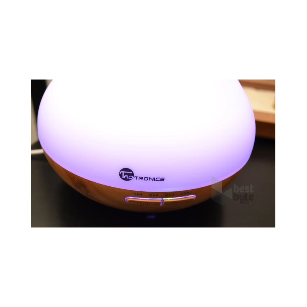 Taotronics TT-AD002 ultrahangos LED fénnyel fa mintázatú világosbarna illóolaj párásító