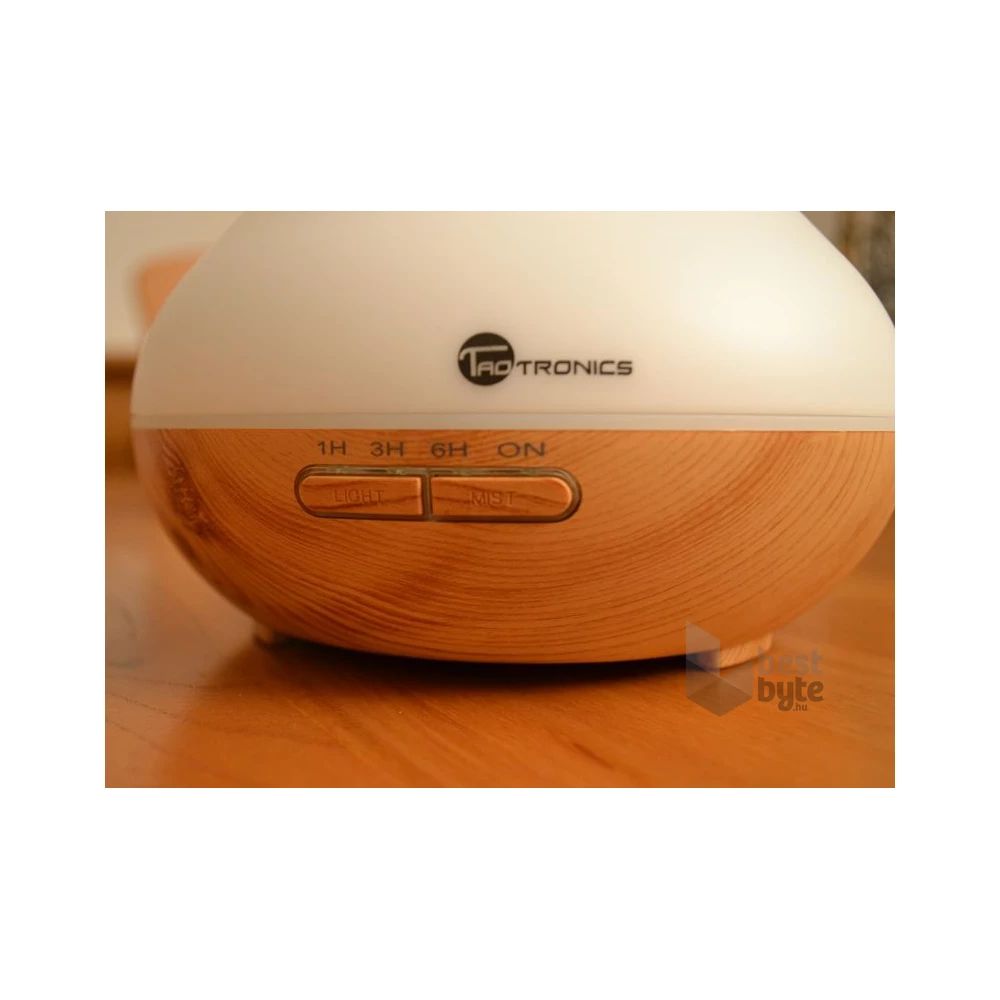 Taotronics TT-AD002 ultrahangos LED fénnyel fa mintázatú világosbarna illóolaj párásító