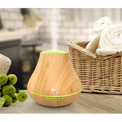 Taotronics TT-AD004 világosbarna fa mintázatú ultrahangos illóolaj párásító LED fénnyel