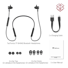 Taotronics TT-BH042 Bluetooth aktív zajszűrős sztereó fekete sport fülhallgató