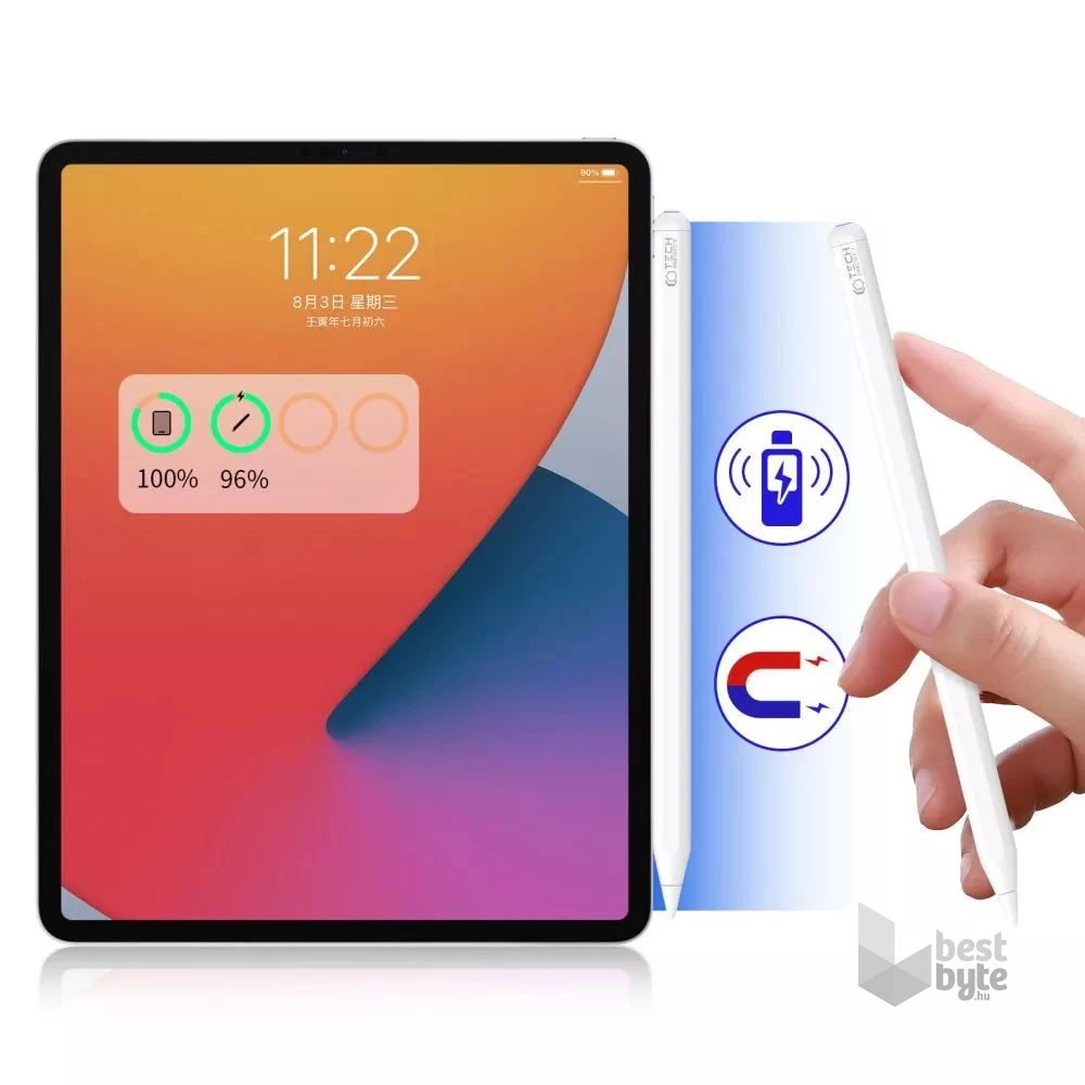Tech-Protect TP922541 Digital Magnetic Stylus Pen gen 2 fehér Aktív toll Ipad készülékhez
