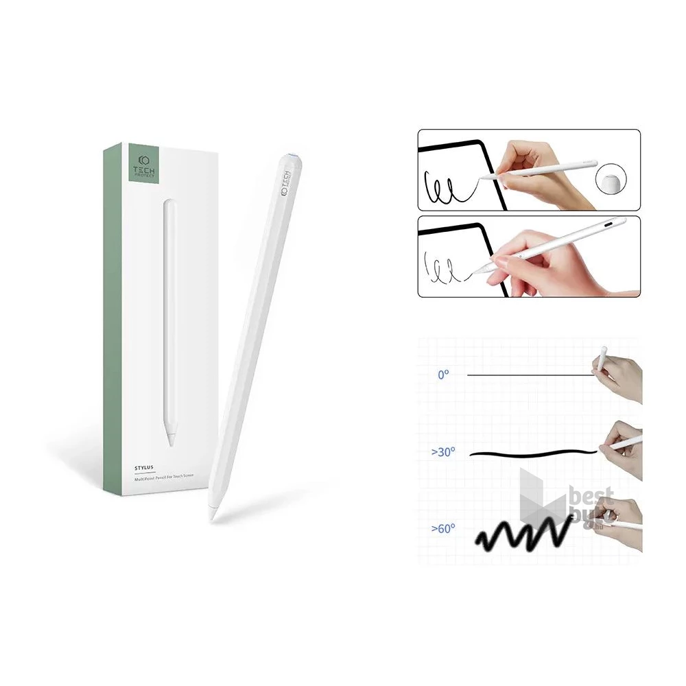 Tech-Protect TP922541 Digital Magnetic Stylus Pen gen 2 fehér Aktív toll Ipad készülékhez