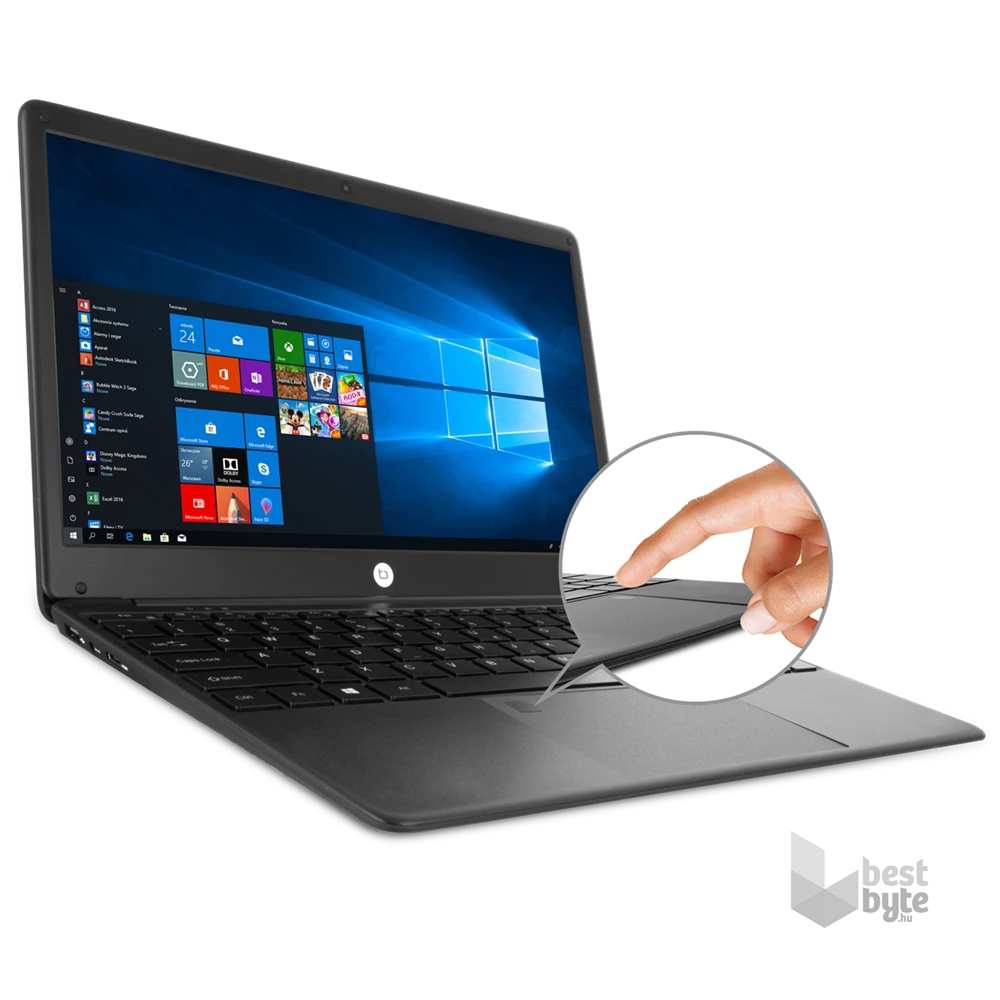 Techbite Zin laptop (14,1"/Intel Celeron N4000/Int. VGA/4GB RAM/32GB/Win10) - fekete