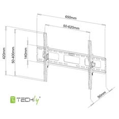 Techly ICA-PLB 131L 40"-65" fekete dönthető fali konzol