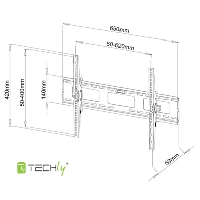 Techly ICA-PLB 131L 40"-65" fekete dönthető fali konzol