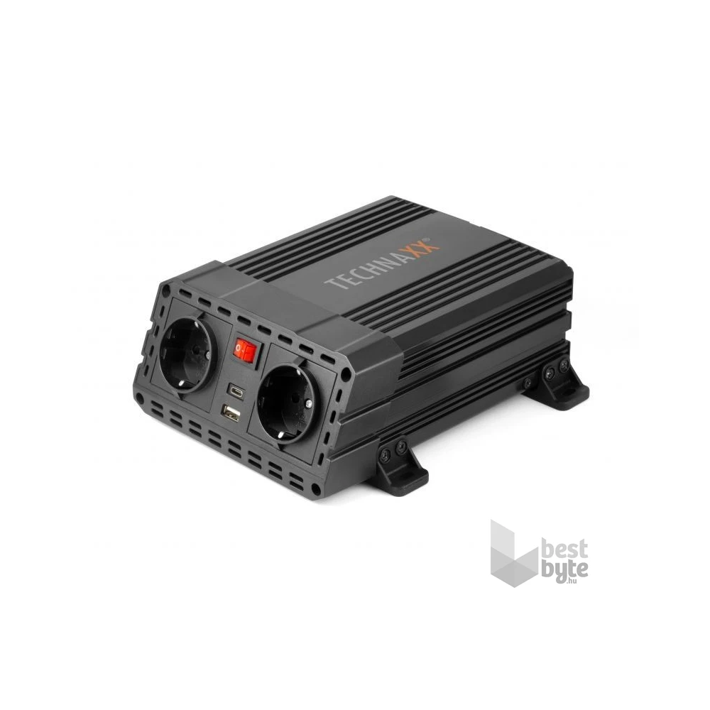 Technaxx TE19 600W 1xUSB-C 1xUSB 2x230V autós inverter