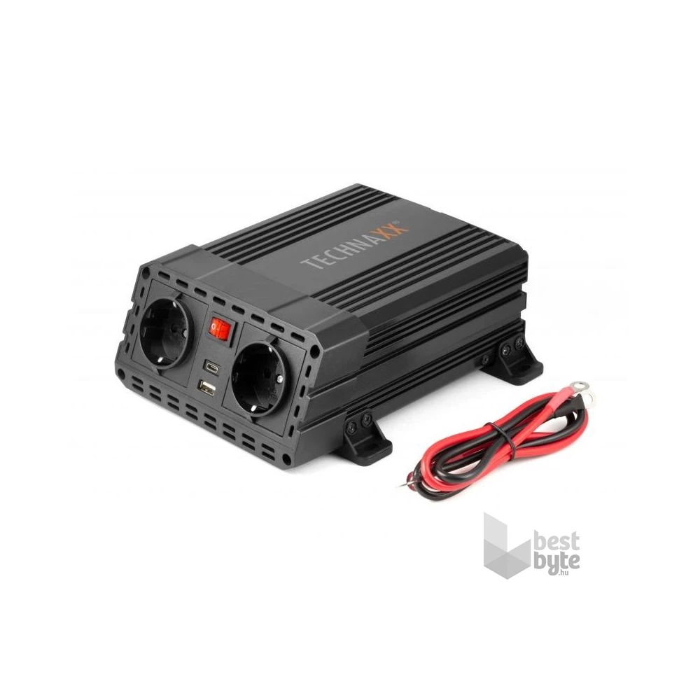 Technaxx TE19 600W 1xUSB-C 1xUSB 2x230V autós inverter