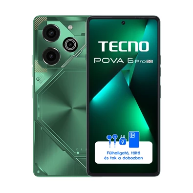 Tecno Pova 6 Pro 12/256GB DualSIM kártyafüggetlen okostelefon - zöld (Android)