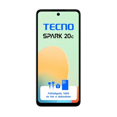 Tecno Spark 20C 4/128GB DualSIM kártyafüggetlen okostelefon - Mystery White (Android)