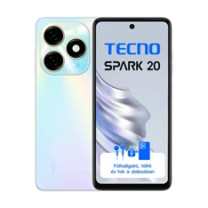 Tecno Spark 20 8/256GB DualSIM kártyafüggetlen okostelefon - Cyber White (Android)