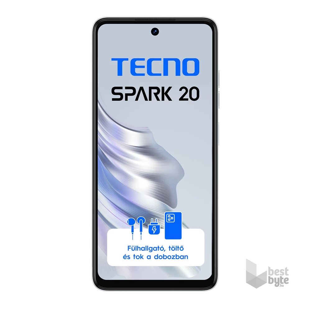 Tecno Spark 20 8/256GB DualSIM kártyafüggetlen okostelefon - Cyber White (Android)