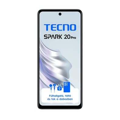 Tecno Spark 20 Pro 8/256GB DualSIM kártyafüggetlen okostelefon - Frosty Ivory (Android)