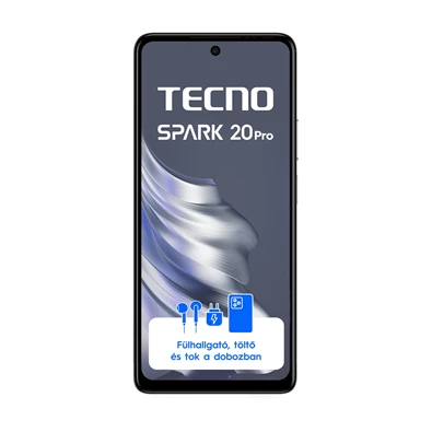 Tecno Spark 20 Pro 8/256GB DualSIM kártyafüggetlen okostelefon - Moonlit Black (Android)
