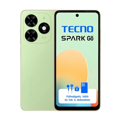 Tecno Spark Go 2024 3/64GB DualSIM kártyafüggetlen okostelefon - Skin Green (Android)