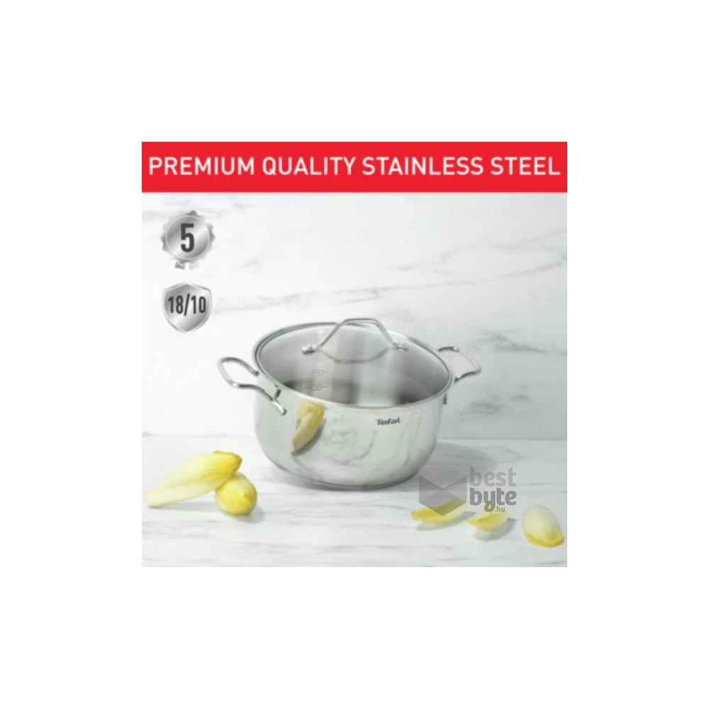 Tefal B8644474 Intuition 20cm rozsdamentes acél lábas és fedő szett