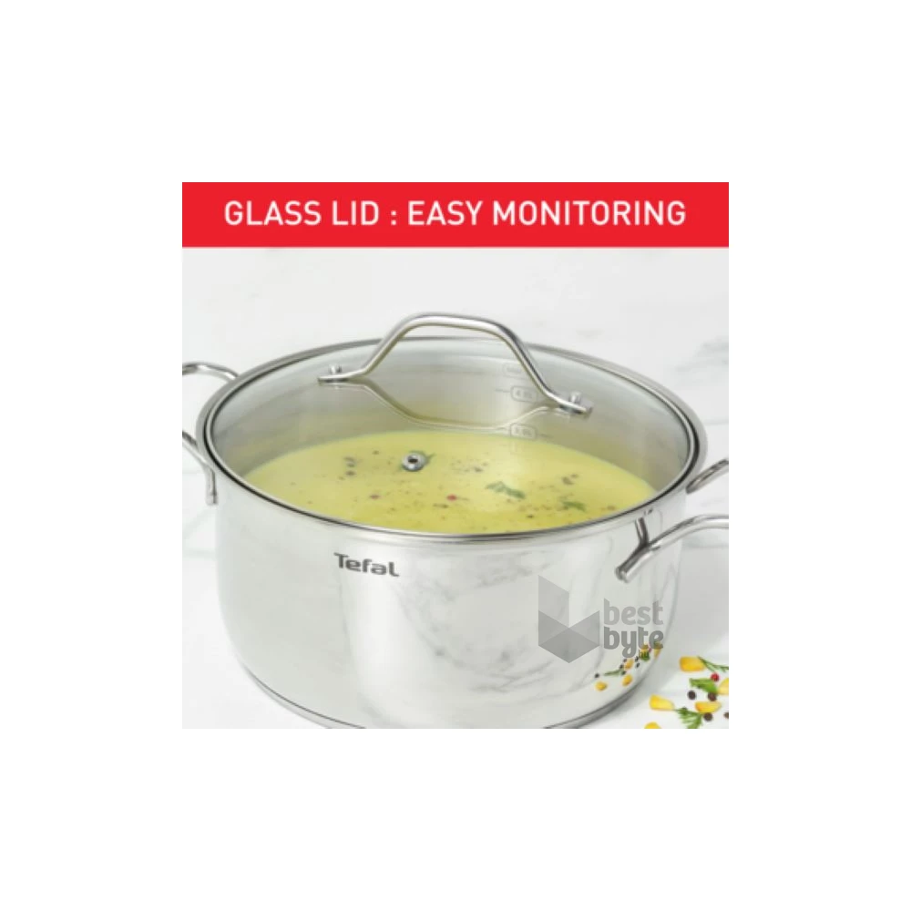 Tefal B8644474 Intuition 20cm rozsdamentes acél lábas és fedő szett