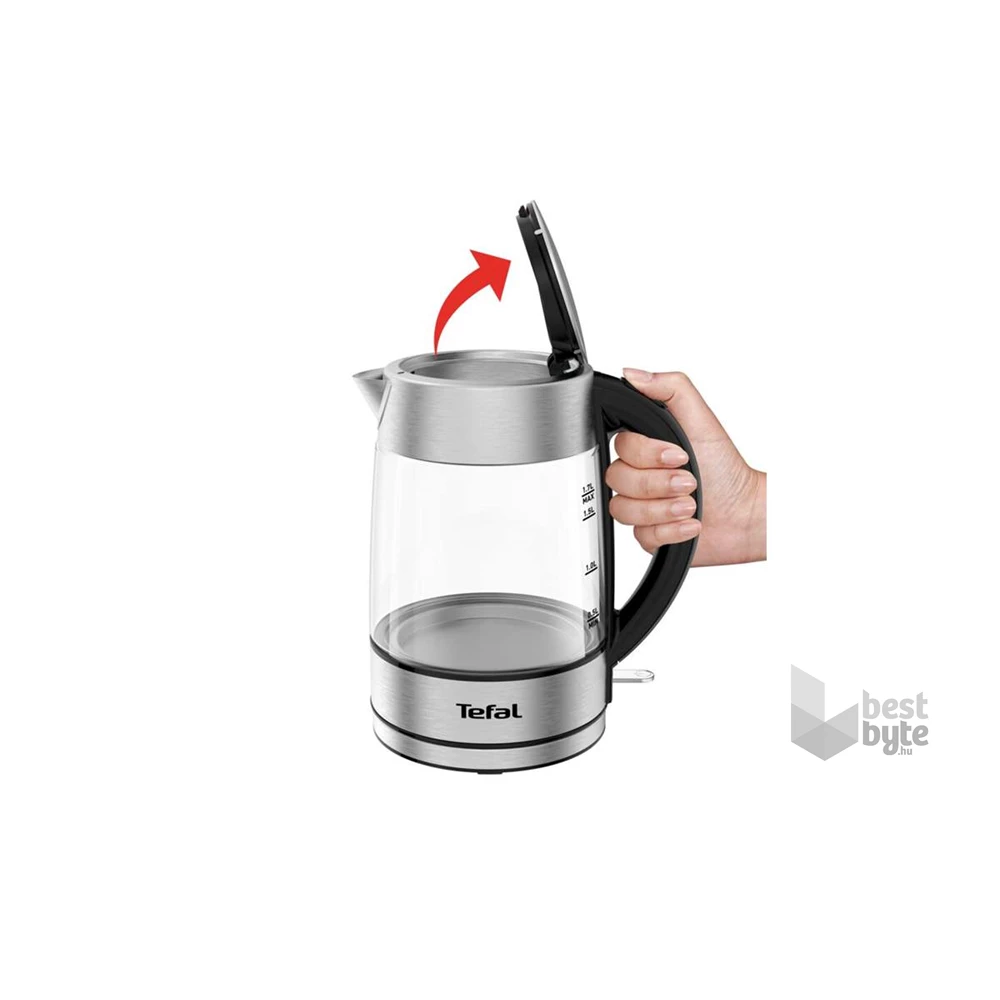 Tefal KI772D38 1,7L-es inox üveg vízforraló