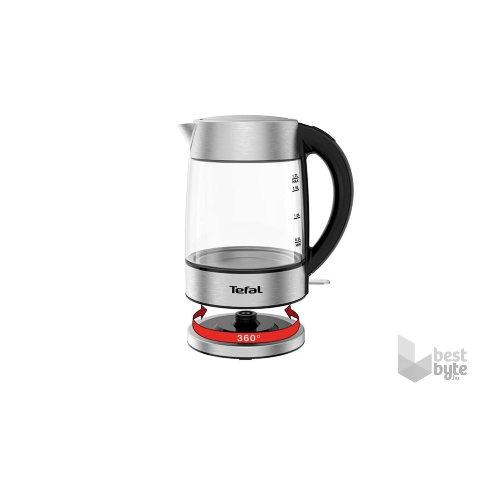 Tefal KI772D38 1,7L-es inox üveg vízforraló