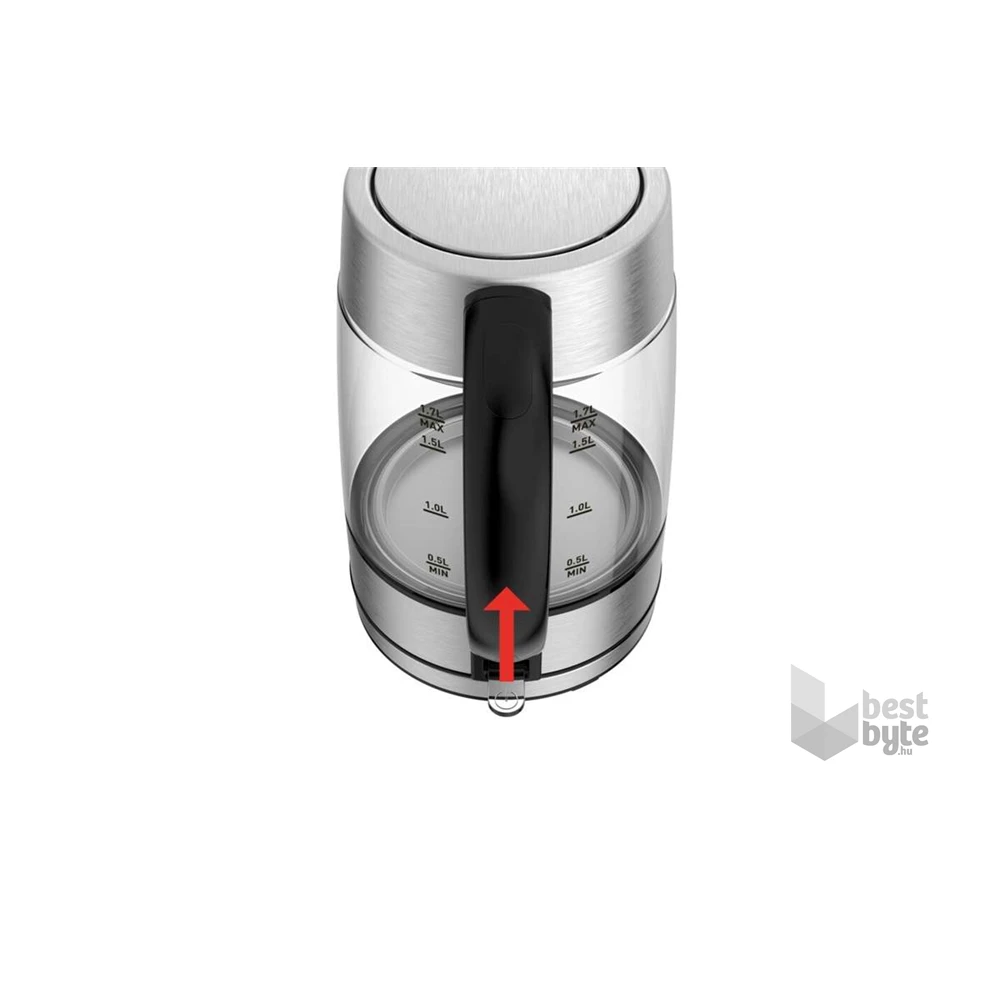 Tefal KI772D38 1,7L-es inox üveg vízforraló