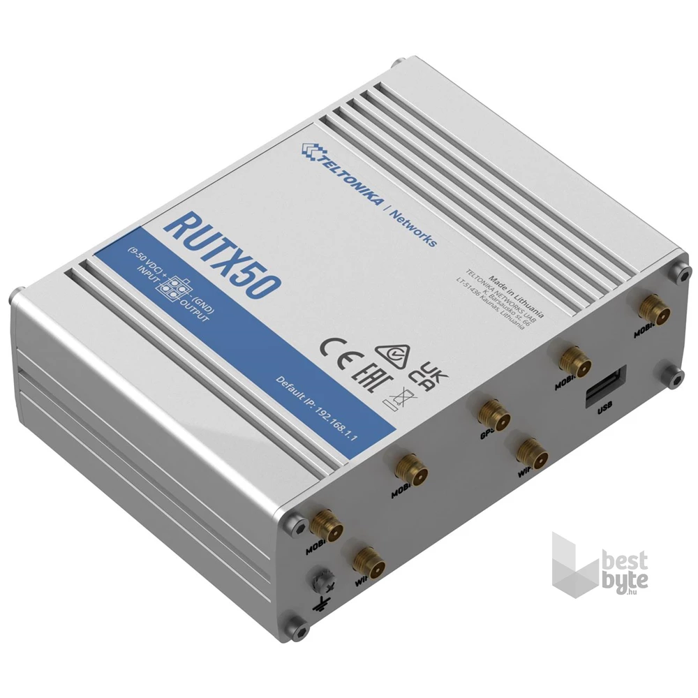 Teltonika RUTX50 4xGbE LAN 2xminiSIM 5G Dual Band Vezeték nélküli Gigabit ipari router