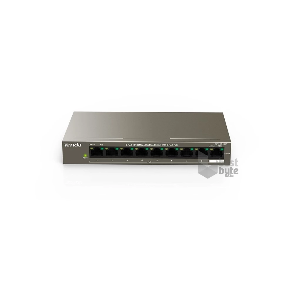 Tenda TEF1109P-8-63W 9port 8 FE +1 GbE Uplink LAN PoE (63W) switch