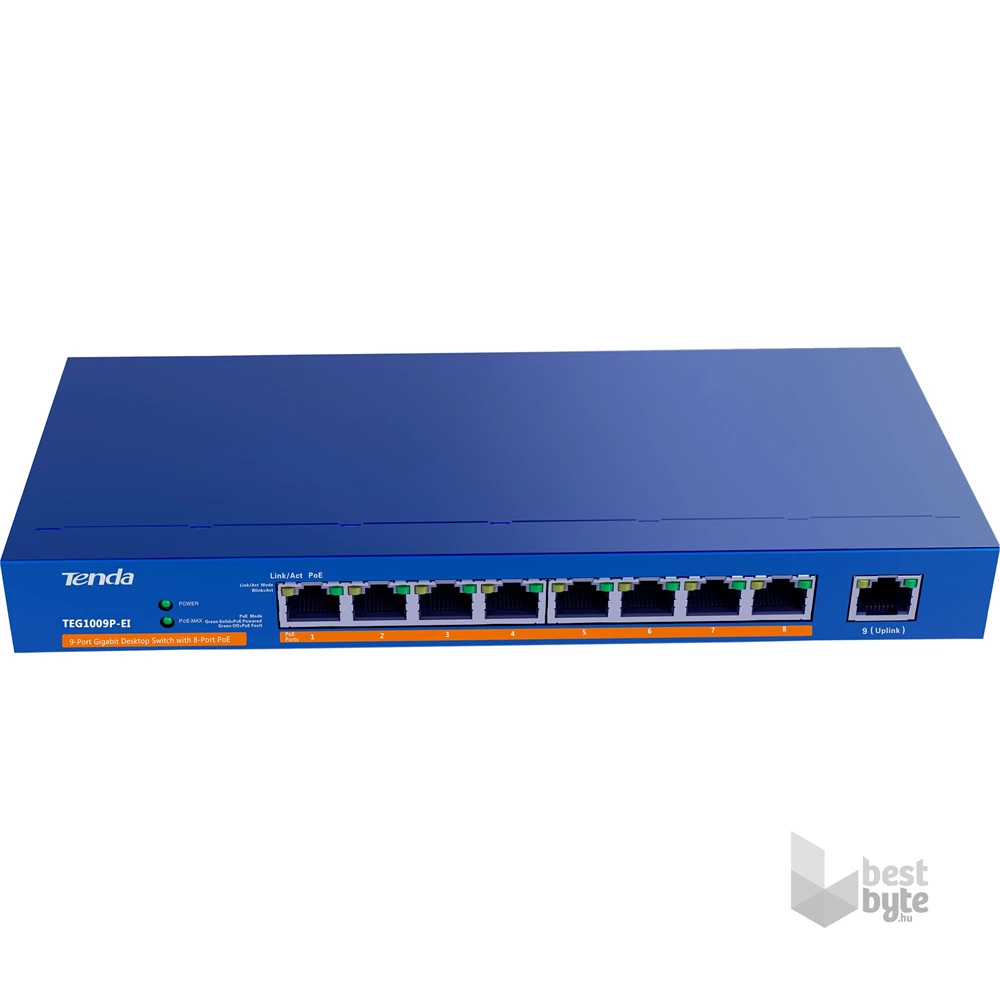 Tenda TEG1009P-EI 8port 10/100/1000Mbps LAN, PoE switch