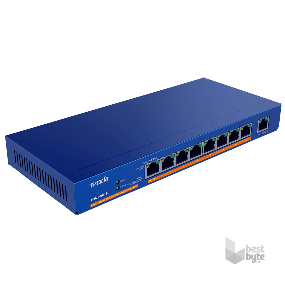 Tenda TEG1009P-EI 8port 10/100/1000Mbps LAN, PoE switch
