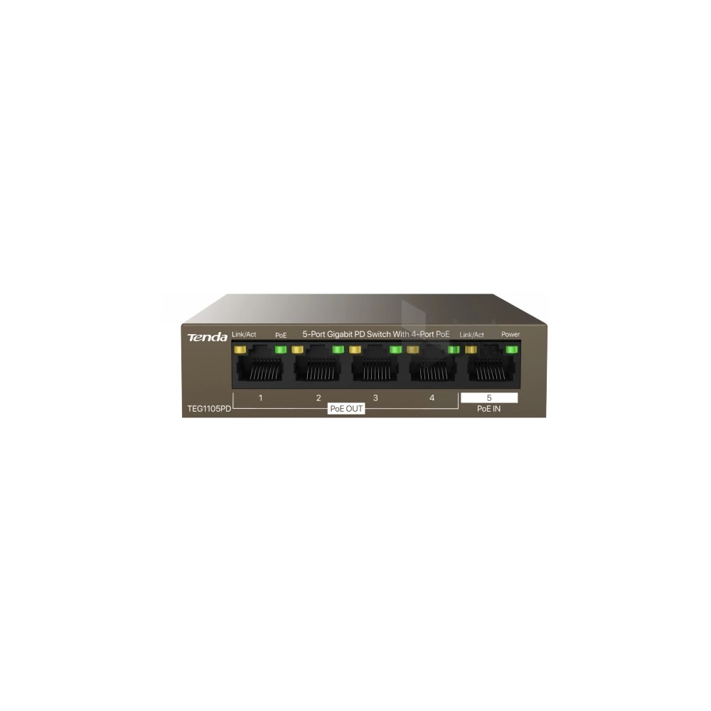 Tenda TEG1105PD 5port GbE LAN 4xPoE LAN port switch