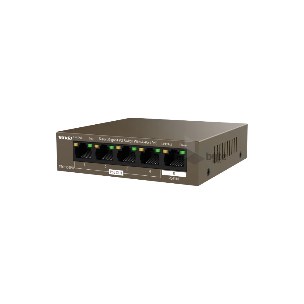 Tenda TEG1105PD 5port GbE LAN 4xPoE LAN port switch