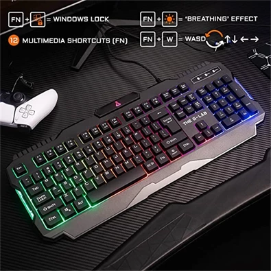 The G-Lab COMBO-HELIUM/HU 4in1 (KEYZ 120 billentyűzet, KULT HELIUM egér+pad, INT 100 fülhallgató, magyar) gamer kombó