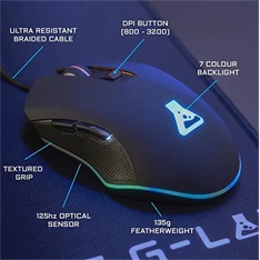 The G-Lab COMBO-HELIUM/HU 4in1 (KEYZ 120 billentyűzet, KULT HELIUM egér+pad, INT 100 fülhallgató, magyar) gamer kombó