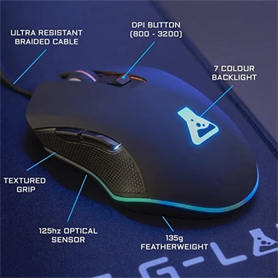 The G-Lab COMBO-HELIUM/HU 4in1 (KEYZ 120 billentyűzet, KULT HELIUM egér+pad, INT 100 fülhallgató, magyar) gamer kombó
