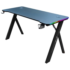 The G-Lab K-DESK-SULFUR (120x60cm, fém, pohártartó, fejhallgatótartó) fekete gamer asztal