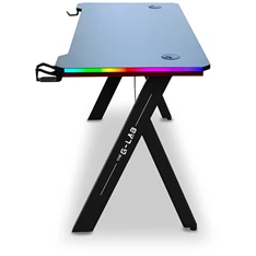 The G-Lab K-DESK-SULFUR (120x60cm, fém, pohártartó, fejhallgatótartó) fekete gamer asztal