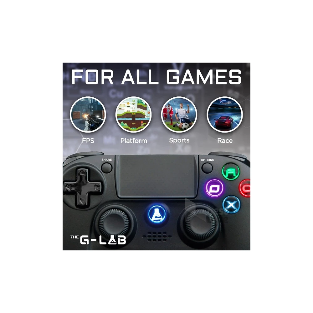 The G-Lab K-PAD-IRID-PS4-B K-PAD IRIDIUM PS4 B PC/PS4 vezeték nélküli fekete kontroller